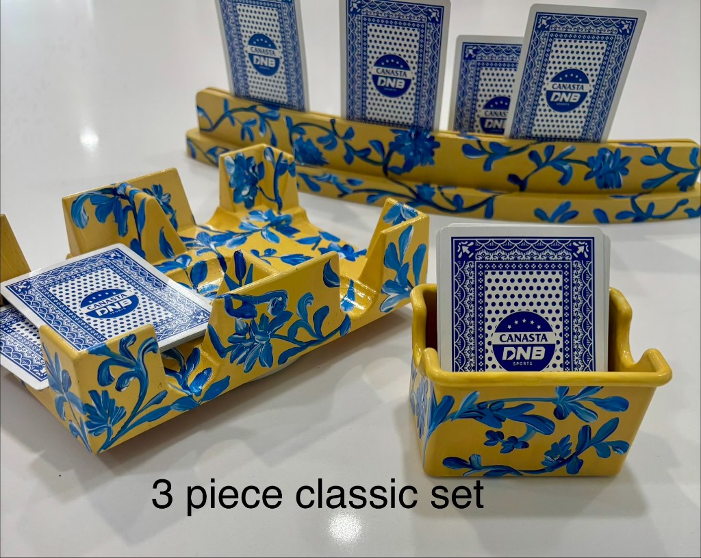 Yellow and blue design — 6 piece Canasta set