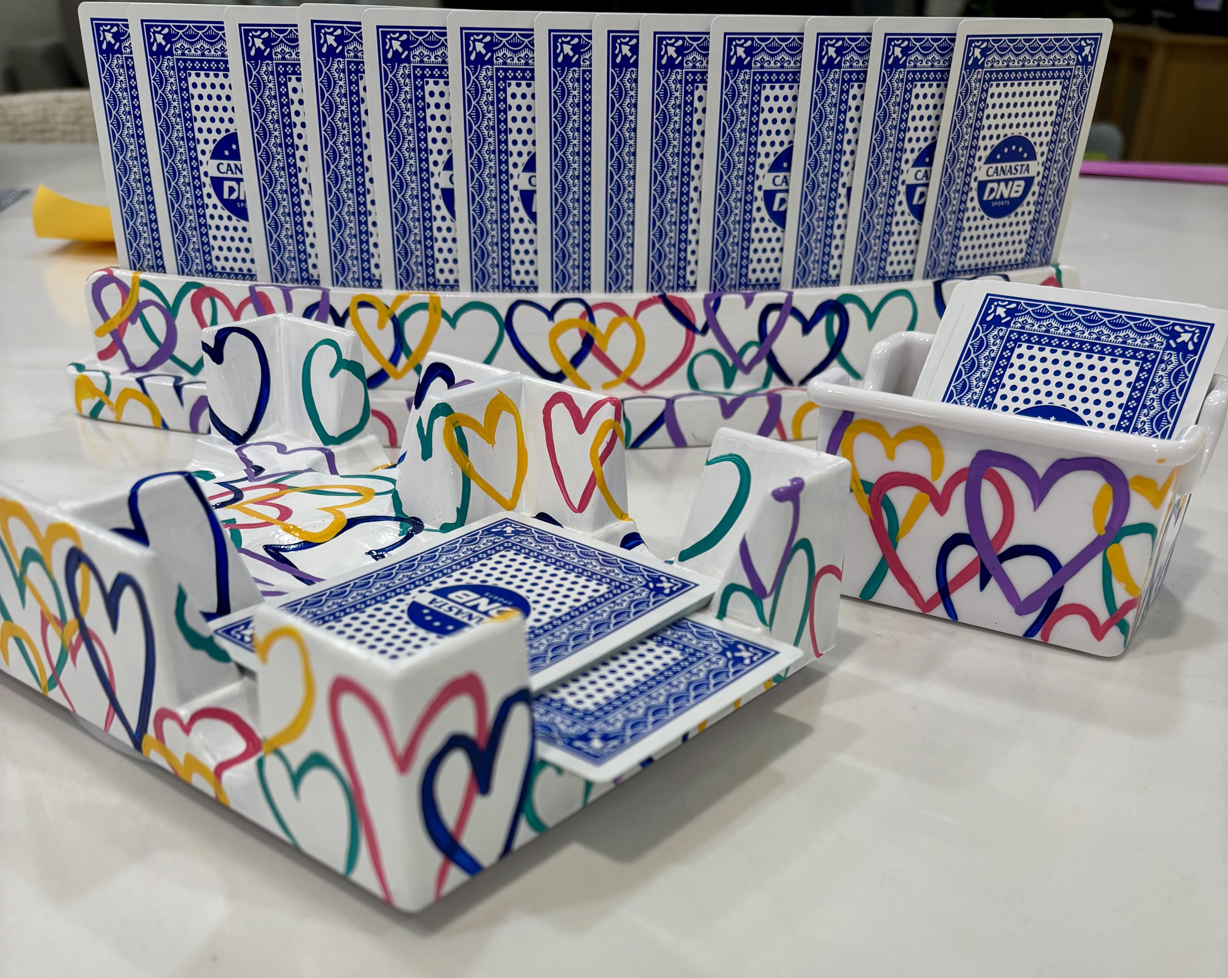 Hearts design — A 3 piece Canasta set